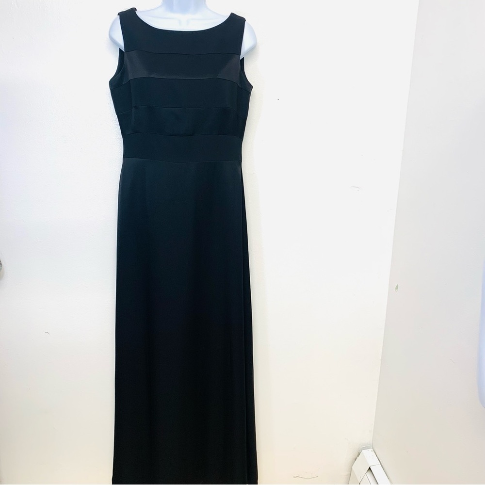 Evan Picone Black Formal Gown Dress Sz 6 A Line Classic Elegant Event Cruise